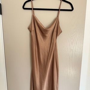 Gold Cowl Neck Slip Dress